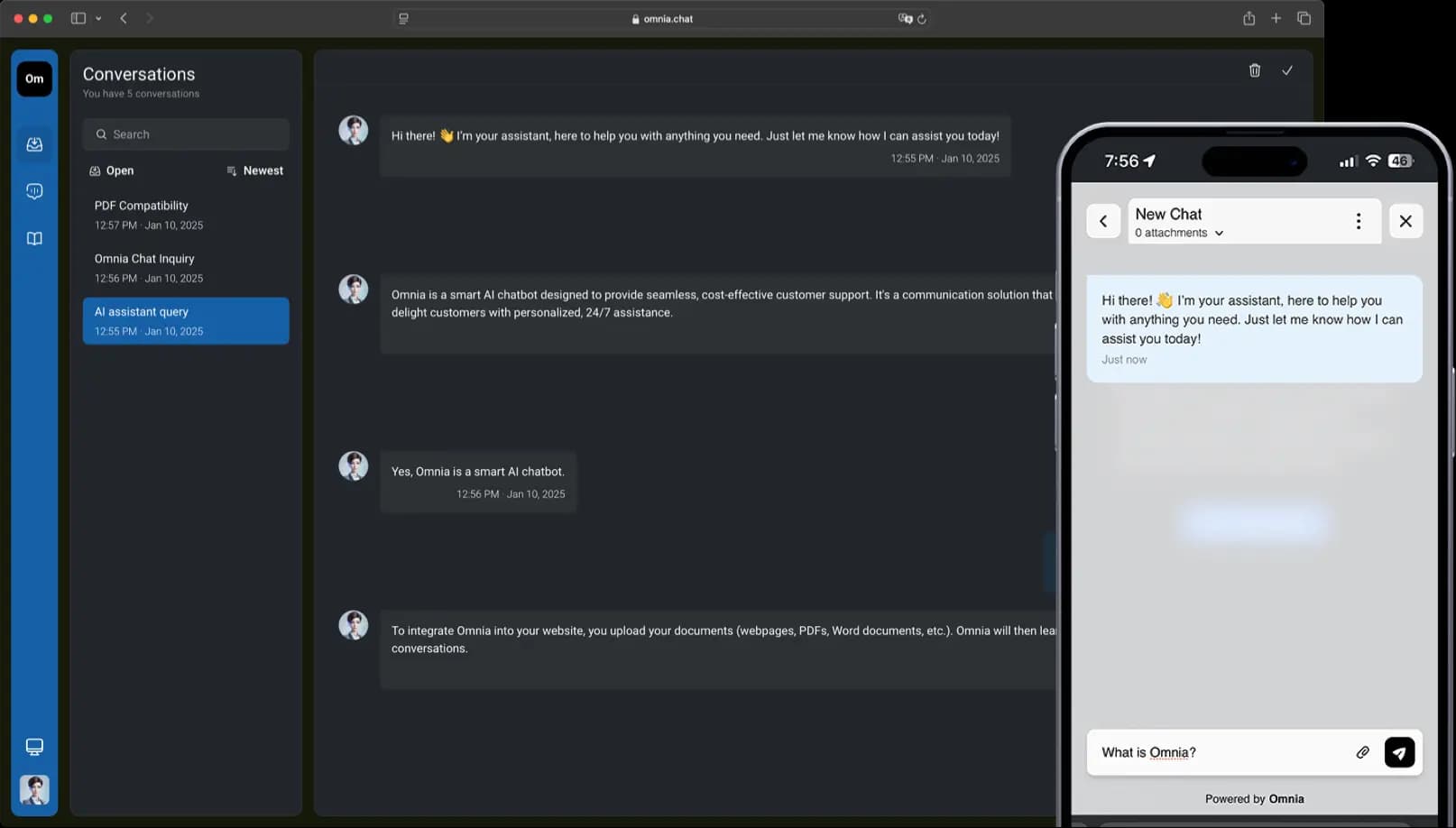 Hero image showing customer service platform and chatbot UI