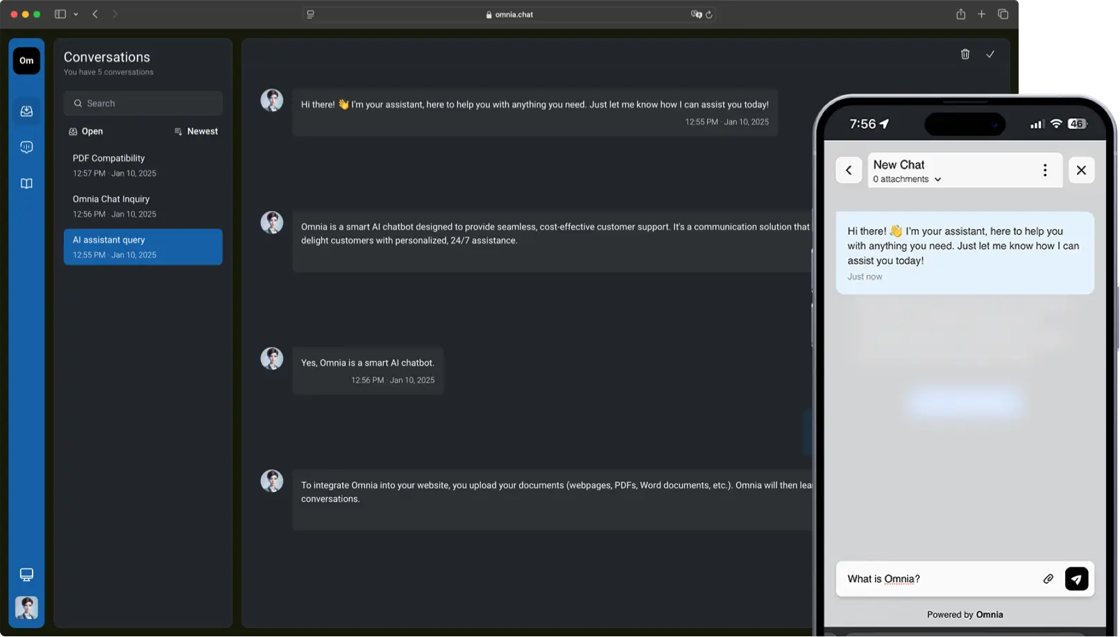 Hero image showing customer service platform and chatbot UI